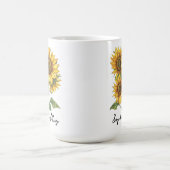 女性用ひまわりマグカスタム、母の日のプレゼント コーヒーマグカップ (中央)