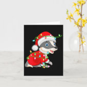 女性用アナグマクリスマス電飾サンタコスチューム かわいい カード (黄色い花)