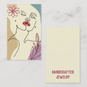 女性用イヤリングカード顔 名刺 (正面/裏面)
