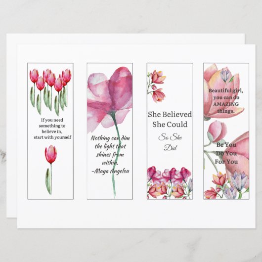 女性用インスパイアブックマーク (正面/裏面)