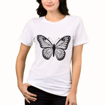 女性用エレガントバタフライTシャツ