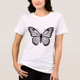 女性用エレガントバタフライTシャツ トライブレンドTシャツ