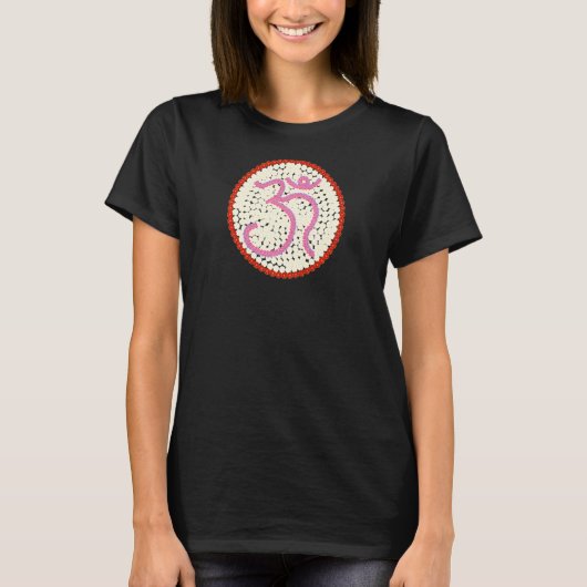 女性用オームグリーン ヨガ 1 Tシャツ (正面)