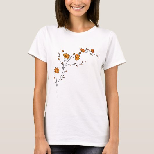 女性用カジュアル半袖Tシャツ - 柔らかいコットン素材  Tシャツ (正面)