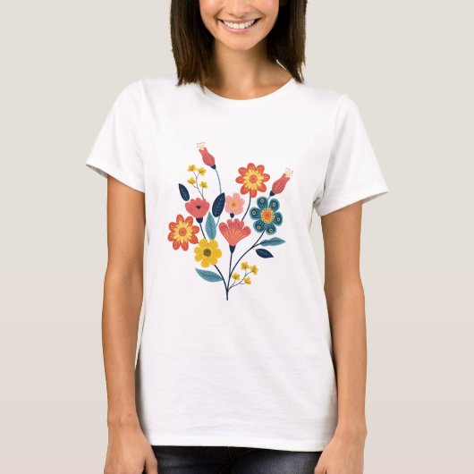 女性用カジュアル半袖Tシャツ – 柔らかいコットン素材 Tシャツ (正面)