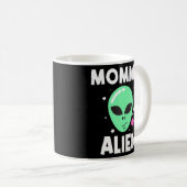 女性用カッコいいエイリアンママグリーン頭部銀河系アウターS コーヒーマグカップ (正面右)