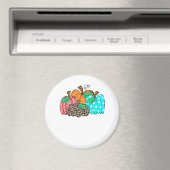 女性用カボチャヒョウ柄グラフィック「It's Fall Y'」 マグネット (インサイチュ (食洗機))