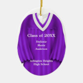 女性用ガウン紫と白のオーナメント セラミックオーナメント (正面)