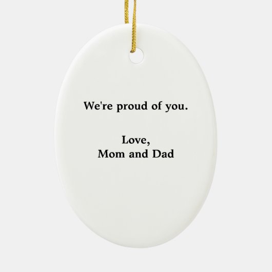 女性用ガウン紫と白のオーナメント セラミックオーナメント (裏面)