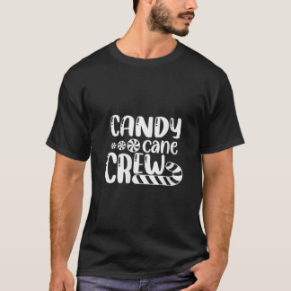 女性用キャンディケインクルー クリスマス Xmas ラブ キャンディ B Tシャツ