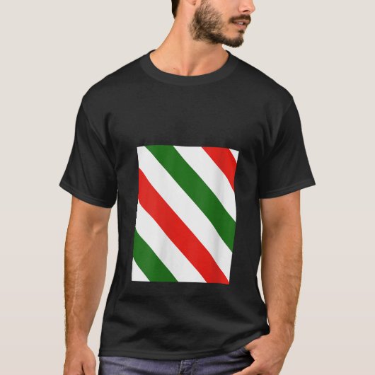 女性用キャンディケーン ストライプ 伝統的なメリークリスマス Tシャツ (正面)