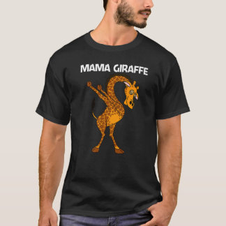 女性用キリン母サファリ野生動物動物1 Tシャツ