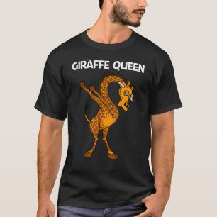 女性用キリン母サファリ野生動物動物 Tシャツ