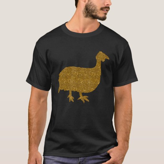 女性用ギニア鶏パールヘン鳥獣 Tシャツ (正面)