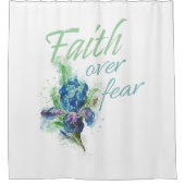 女性用クリスチャン水彩：恐怖に対する信仰 シャワーカーテン (正面)