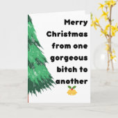 女性用クリスマスカード カード (黄色い花)