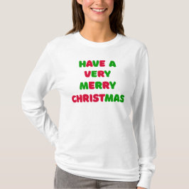女性用クリスマス長袖Tシャツ Tシャツ