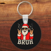 女性用クリスマスBruhミーム 楽しいサンタクロース ティーン キーホルダー (正面)