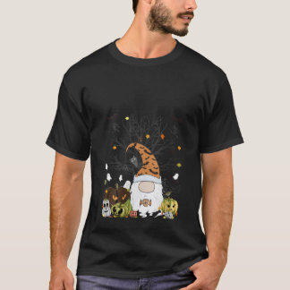女性用グノームパンプキンモンスターズTシャツ コウモリ おばけ コーヒー Tシャツ
