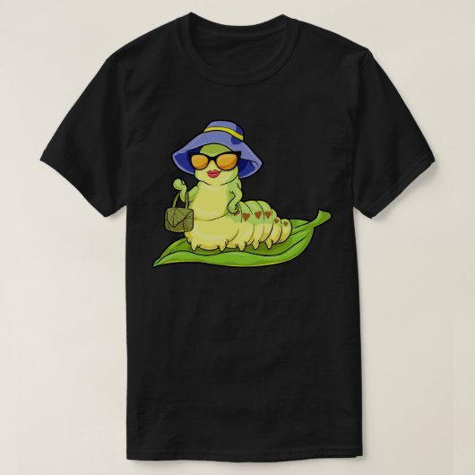 女性用グラマールハンドバッグサングラス付きキャタピラー Tシャツ (デザイン正面)