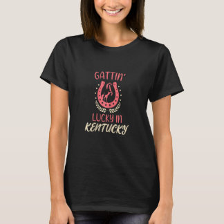 女性用ケンタッキー競馬ラッキーベッティング乗馬 Tシャツ