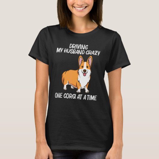 女性用コルギ母ウェルシュコーギー犬動物 Tシャツ (正面)