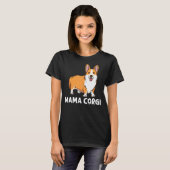 女性用コルギ母ウェルシュコーギー犬動物 Tシャツ (正面フル)