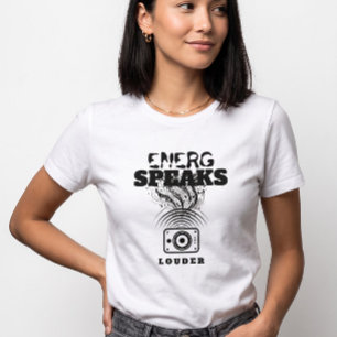 女性用サウンドウェーブスピーカー エネルギーはより大きく語る Tシャツ