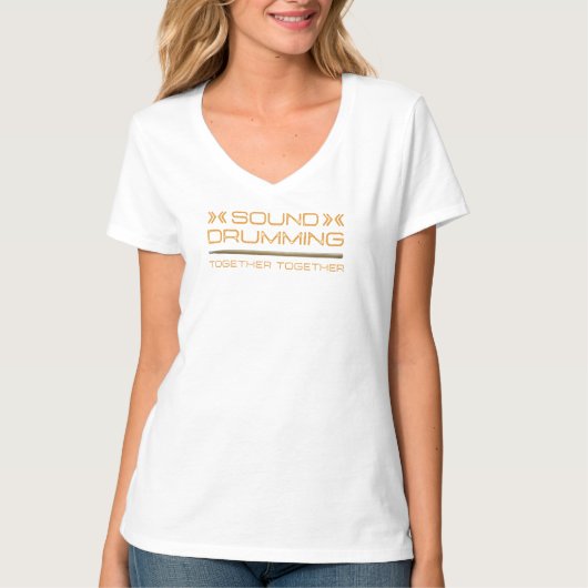 女性用サウンド ドラミング トゥギャザー Tシャツ (正面)