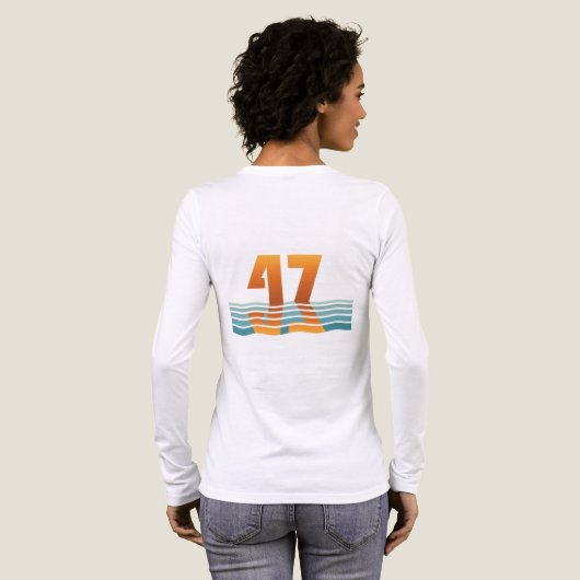 女性用サンセット47バージョン2長袖Tシャツ トライブレンドTシャツ (背面全体)