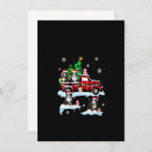 女性用サンタ ベルネドゥードル オン レッド プライド ピックアップ トラック 招待状 (正面/裏面)