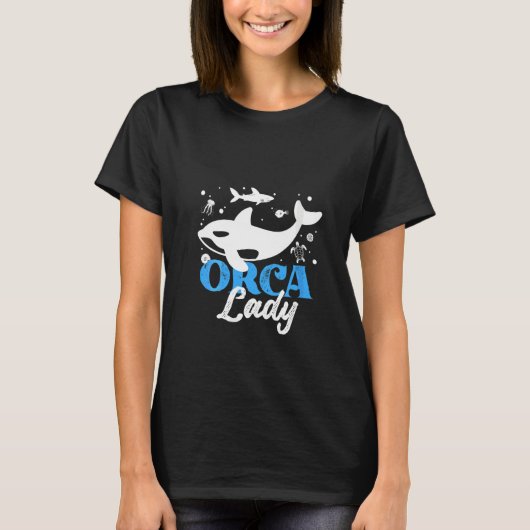 女性用シャチグラフィックTシャツ Tシャツ (正面)