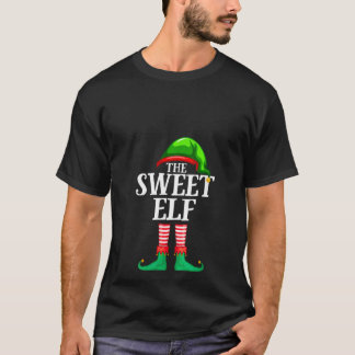 女性用スイートエルフ マッチング ファミリー グループ クリスマスパーティーP Tシャツ