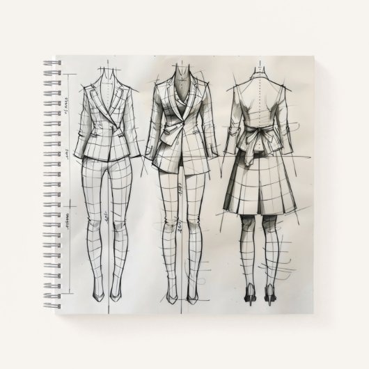 女性用スーツのスケッチ ノートブック (正面)