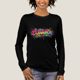 女性用ズンバ長袖トップデザイン トライブレンドＴシャツ