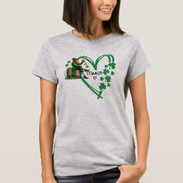 女性用セントパトリックデーの小人ハート Tシャツ