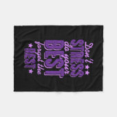 女性用テストシャツ先生 フリースブランケット (正面(横))