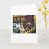 女性用テーブル – エドワード・ホッパー カード (黄色い花)