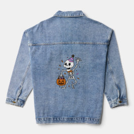 女性用デニムジャケット ゴースト ハロウィンTシャツ デニムジャケット
