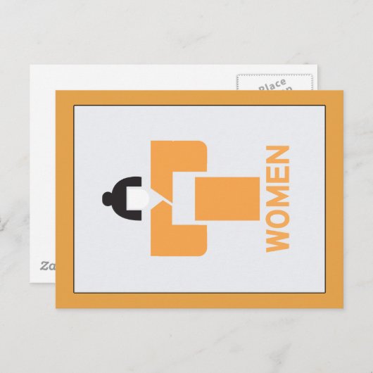 女性用トイレ日本の標識 ポストカード (正面/裏面)