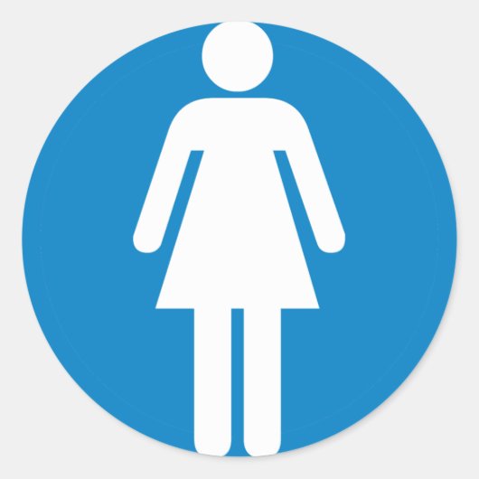 女性用トイレ高速道路標識 ラウンドシール (正面)
