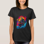 女性用トール・ミョルニール神サンダー・ライトニング・ノース Tシャツ (正面)