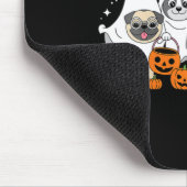 女性用ドッグゴーストハロウィンVネック マウスパッド (コーナー)