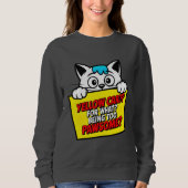 女性用ニャンズメ ヤローカードの猫スウェットシャツ スウェットシャツ (正面)