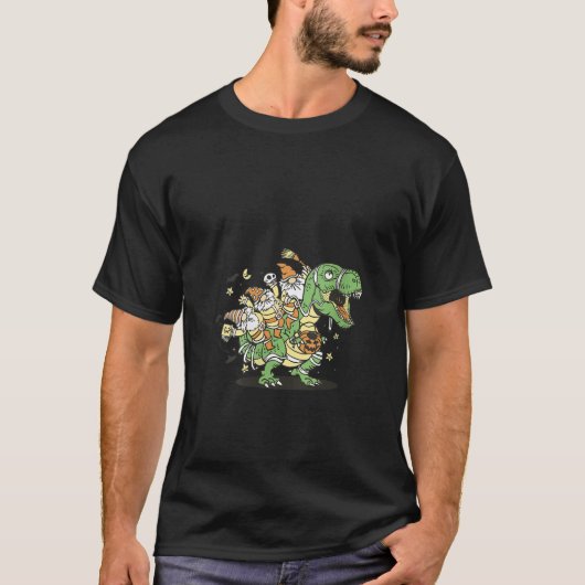 女性用ノーム+T+レックス恐竜ハロウィン Tシャツ (正面)