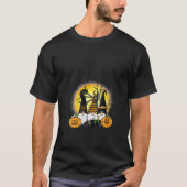 女性用ハロウィン・秋のキャンディコーンの3人のノーム Tシャツ (正面)