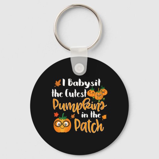 女性用ハロウィンTシャツ おもしろ 可愛い子守 キーホルダー (正面)