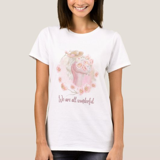 女性用ハーフスリーブTシャツ ガールズデザイン Tシャツ (正面)