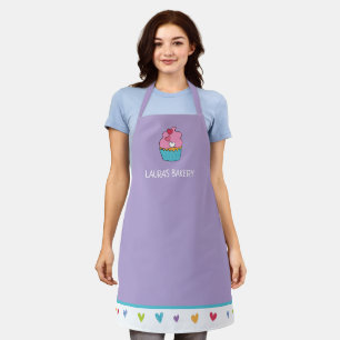 女性用パーソナライズされたカップケーキエプロン エプロン