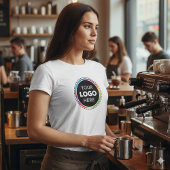 女性用ビジネス ロゴTシャツ - 大きな前面プリント Tシャツ